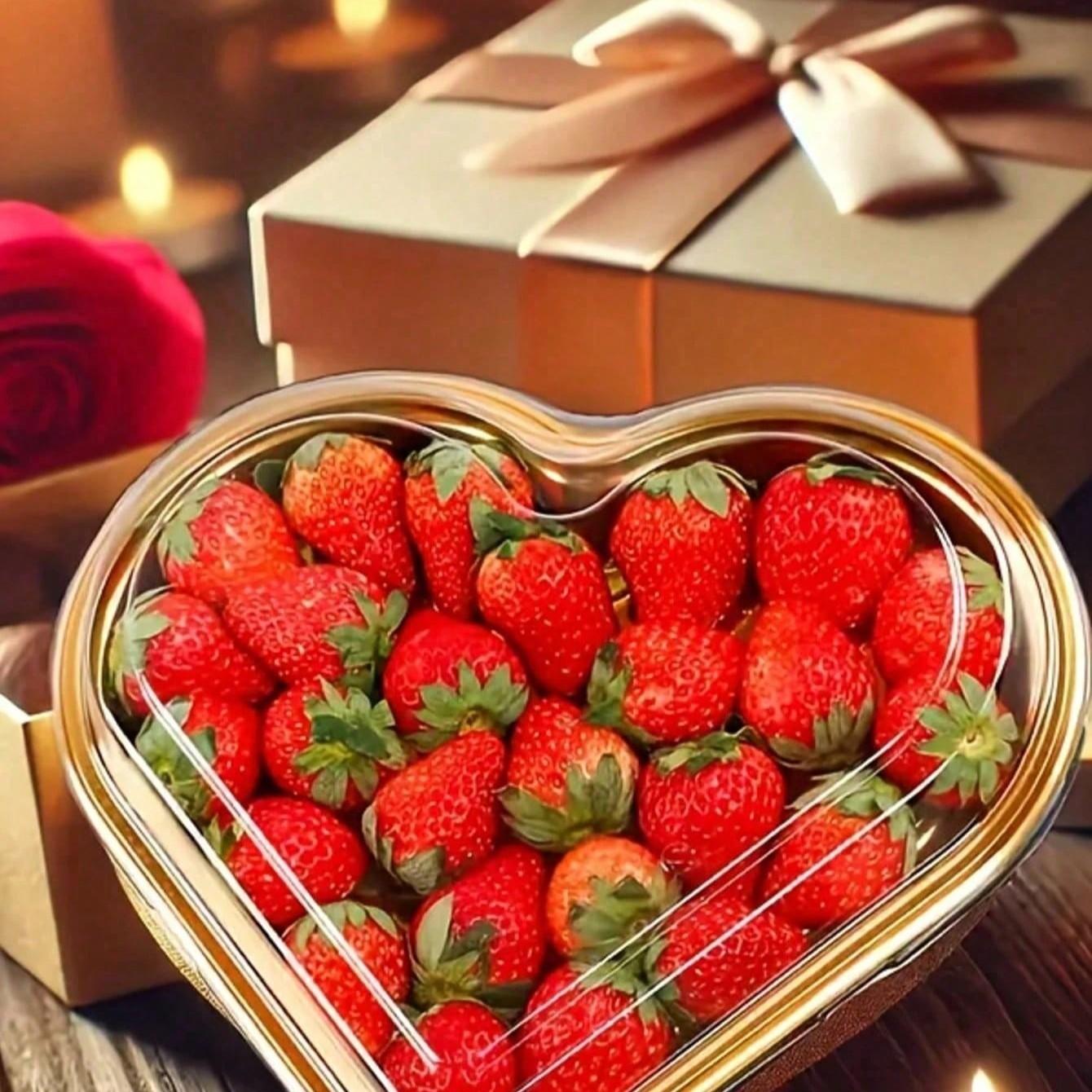 10PCS/5PCS Heart-Shaped Plastic Tray with Lid - Reusable, large-capacity snack container, suitable for fruits, sushi, vegetables, salads, cheese platters, and parties - Perfect gift for Valentine's Day, Mother's Day, Father's Day, and graduation - Elegant