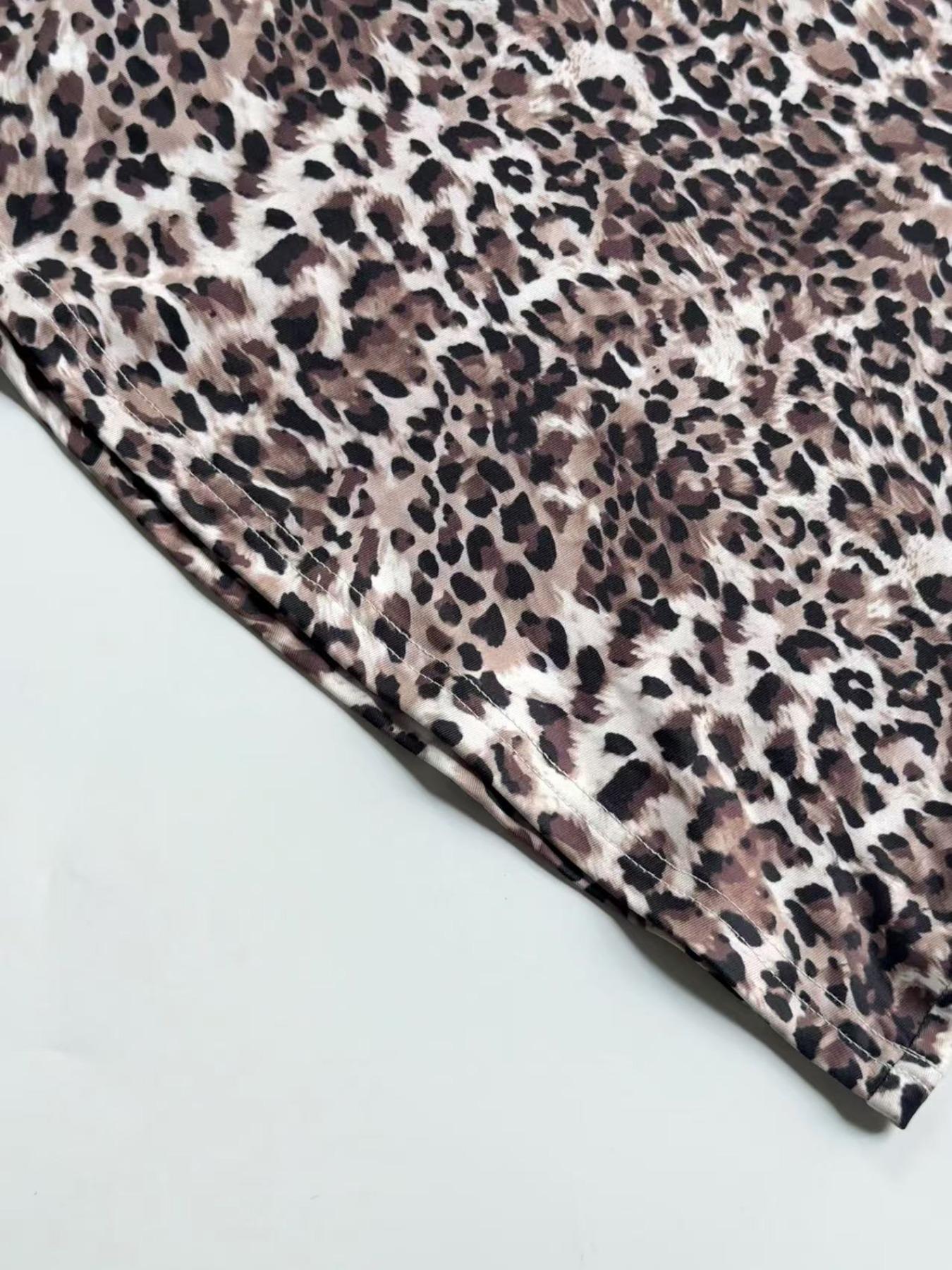 Women's Leopard Print High Waist Skirt, Elegant Stretchy  Skirt for Party Vacation & Street Style, Ladies Bottoms for Summer, Street Fashion Skirt