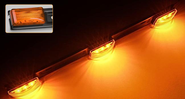 Nilight 9 LED Marker Tail Trailer Light Bar 14.2Inch 2 PCS Amber Clearance Identification Running Marker ID Rear Stainless Steel Bracket for 12V Pickup Truck Trailer RV Boat  dealsforyoudays