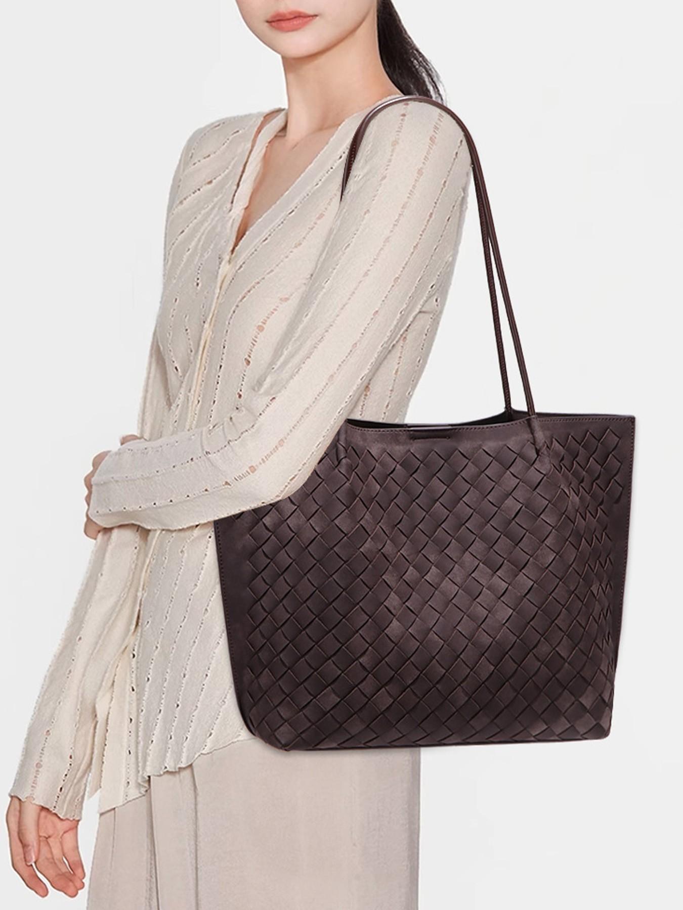 High-Quality Handwoven Underarm Tote Bag, Unique Lightweight Shoulder Bag, Marled Style Woven Tote, Large Capacity Commuter Bag, Daily Use