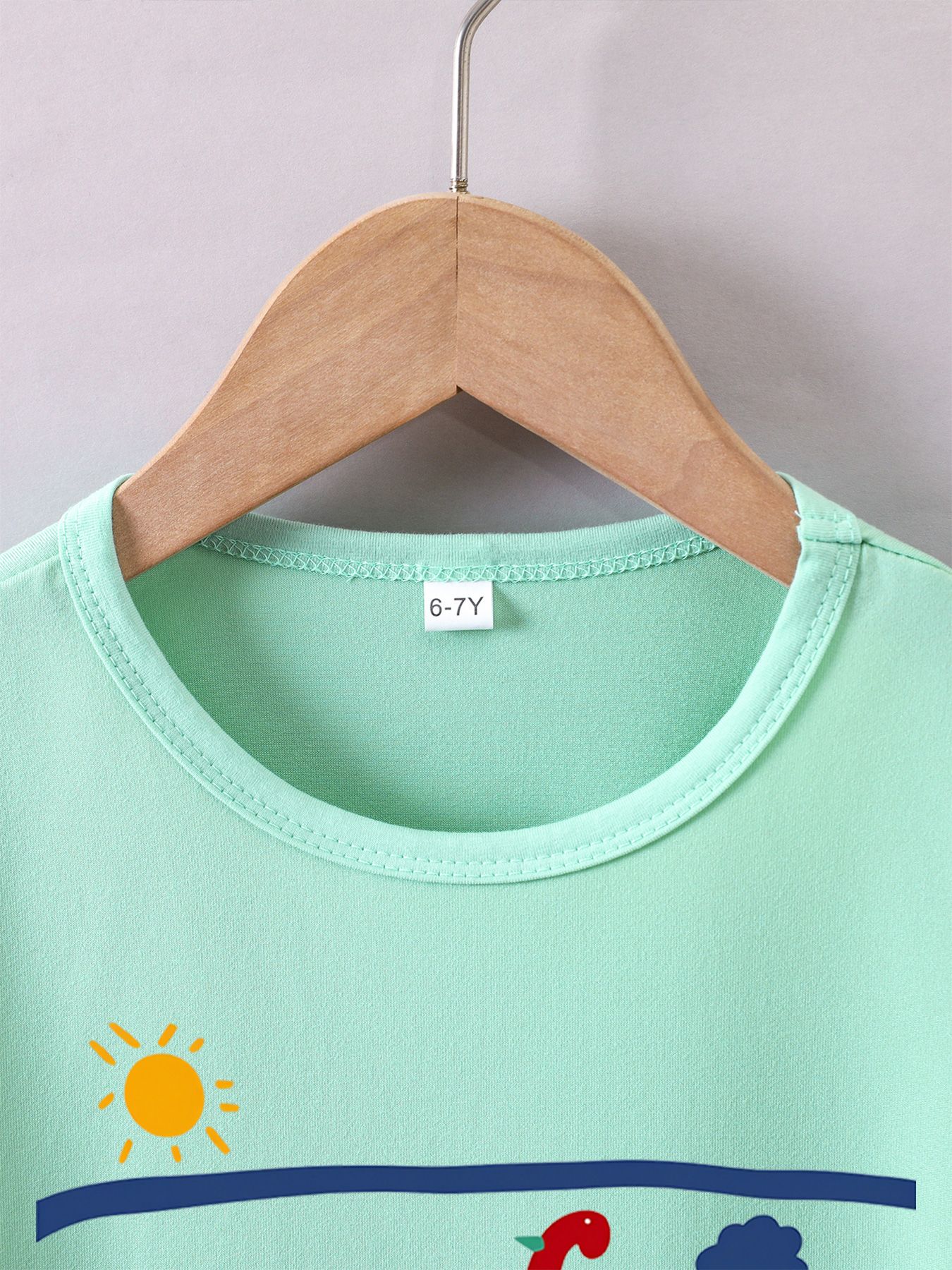 Boys' Summer Breathable & Comfortable "Dinosaur" Cartoon Print (3-12Y) Casual Sports T-Shirt