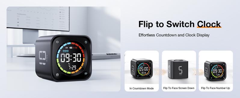 TK3 Pomodoro Timer Cube, Desk Productivity Timer with 5/10/30/60 Min Presets, Custom Countdown, Stopwatch, Clock, 3 Alarm, Silent, Vibrate & Sound Alert, for Task, ADHD, Study, Kitchen, Black TK3 Pomodoro Timer Cube, Desk Productivity Timer with 5/10/30/60 Min Presets, Custom Countdown, Stopwatch, Clock, 3 Alarm, Silent, Vibrate & Sound Alert, for Task, ADHD, Study, Kitchen, Black