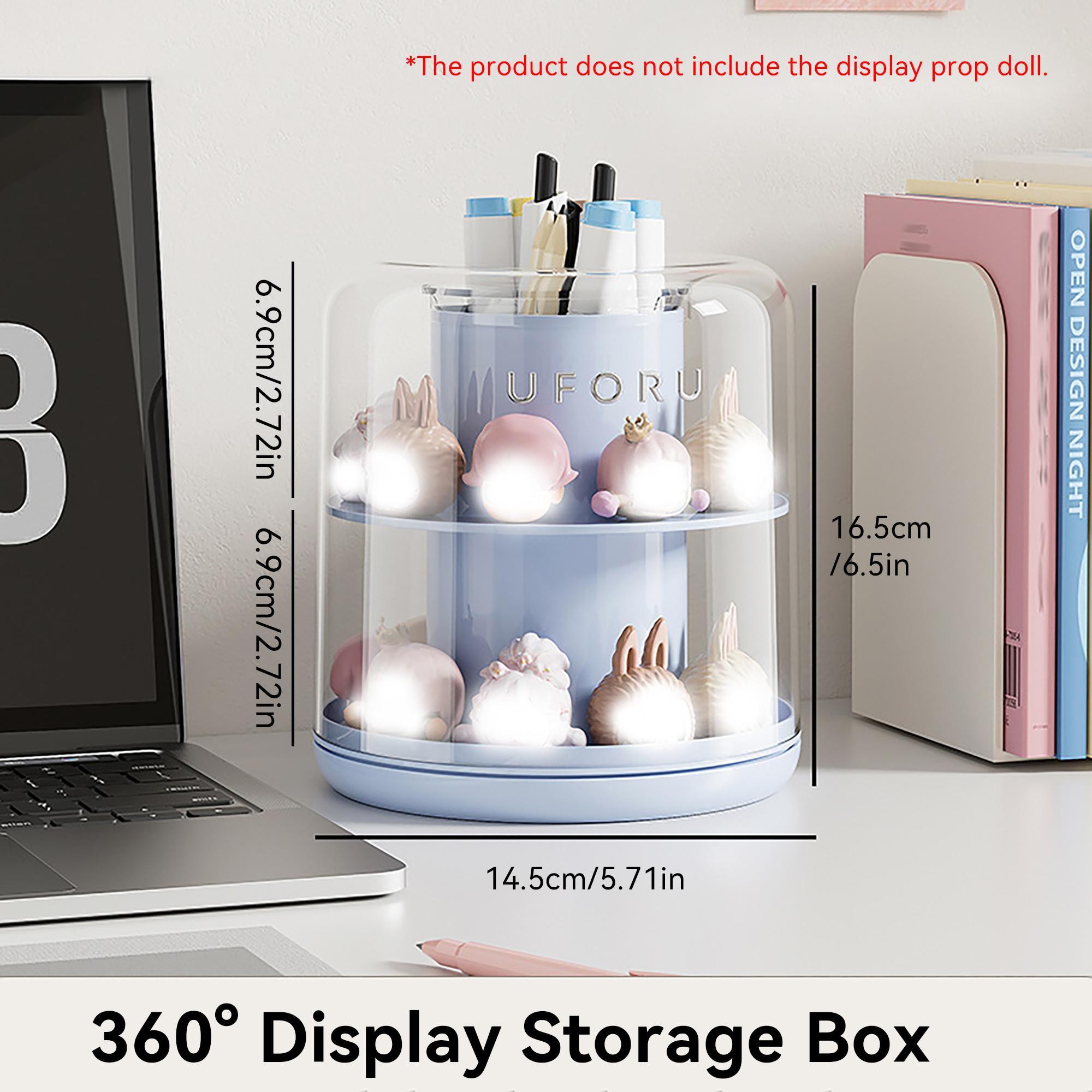 Popbean Rotating Storage Display Box, Rotating Pen Holder, Ideal for Mini Figurines/popbean, Compact and Organized Design