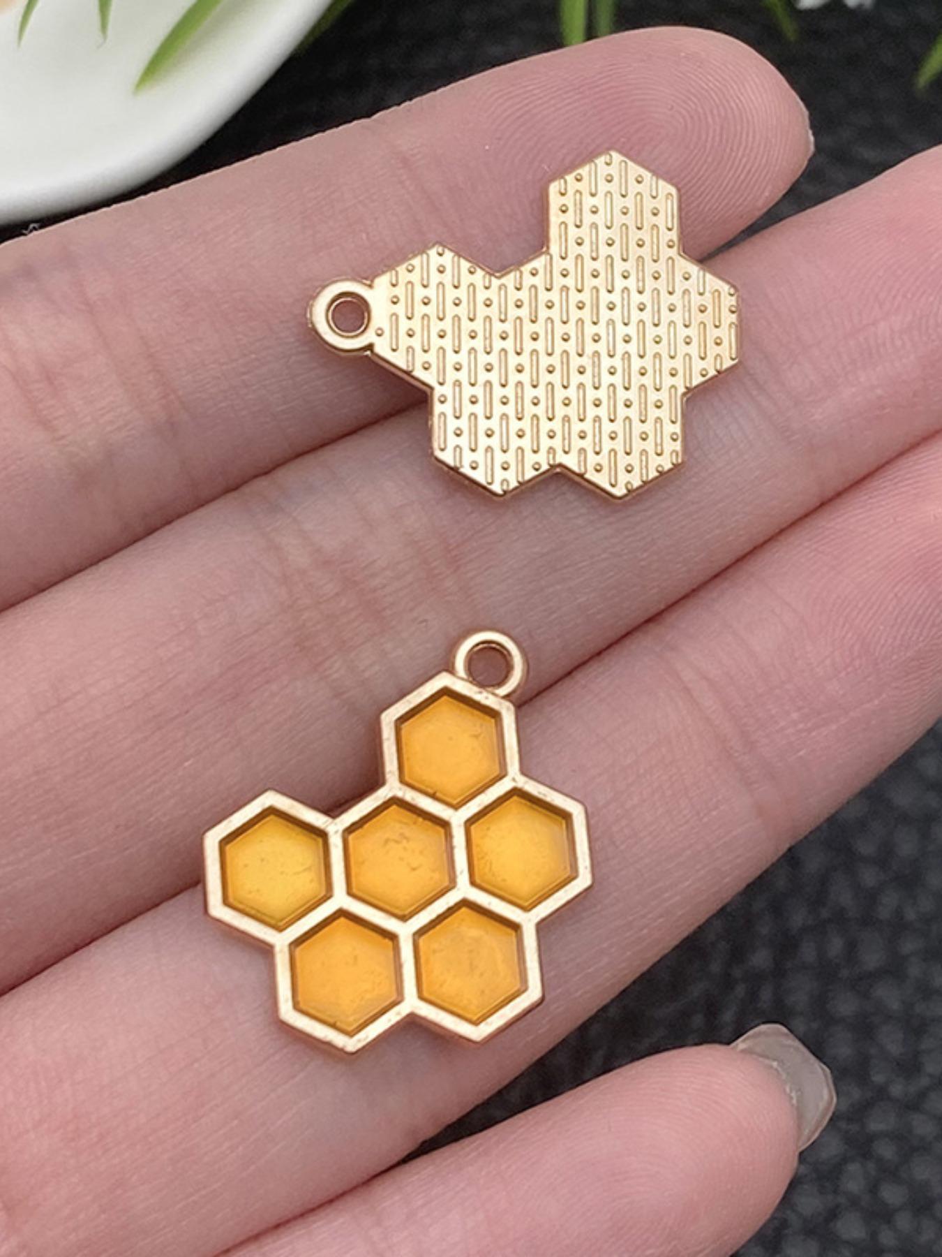 5 Piece DIY Alloy Oil Drip Jewelry Accessories Bee Insect Animal Pendants, Handmade Charm Bracelet Keychain Necklace Hanging Decorations