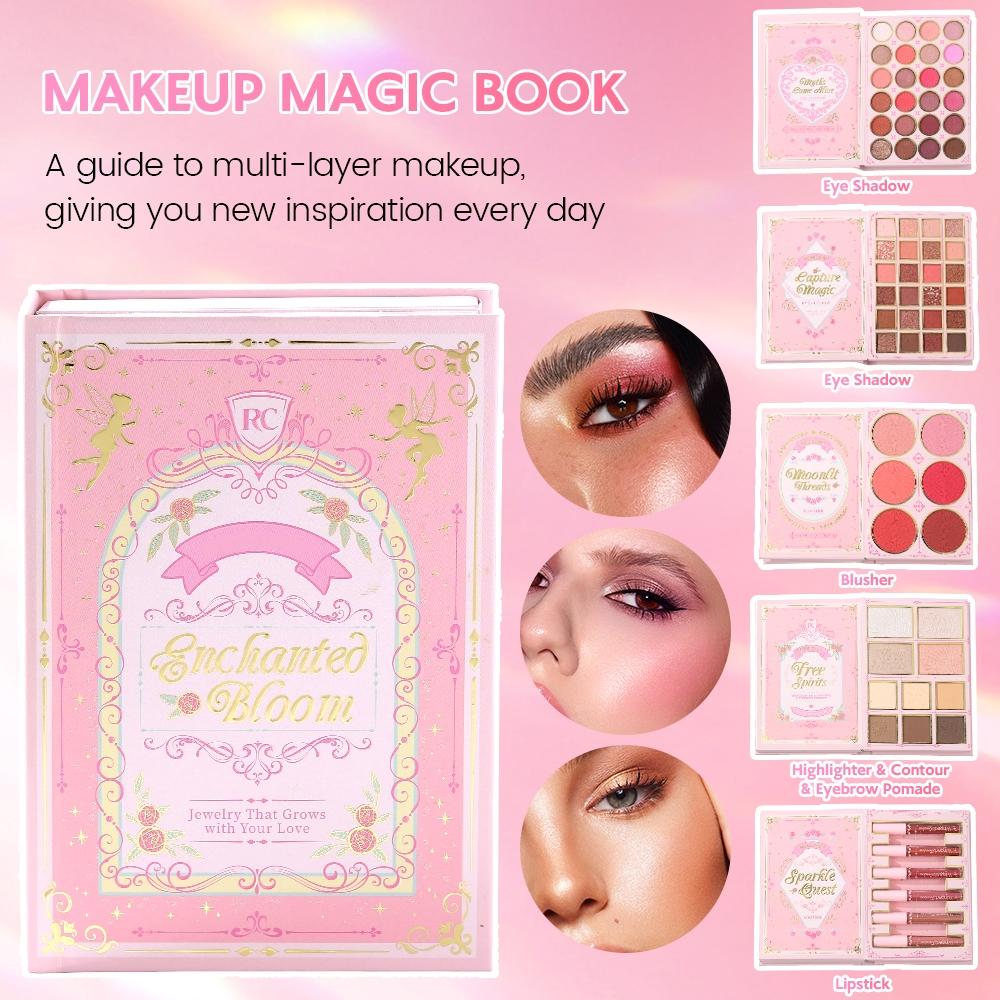 Complete Makeup Book Set, Makeup Palette Set, Makeup Set Kit, Includes Eyeshadow Blush Contour Lip Gloss, Essential Beauty Products, Perfect for Beginners & Professionals