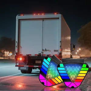 Color Triangle Brake LED Light, Super Bright Waterproof Triangle Warning Flash Lamp, 5+ Dynamic Flash Patterns, Plug-N-Play Easy Install