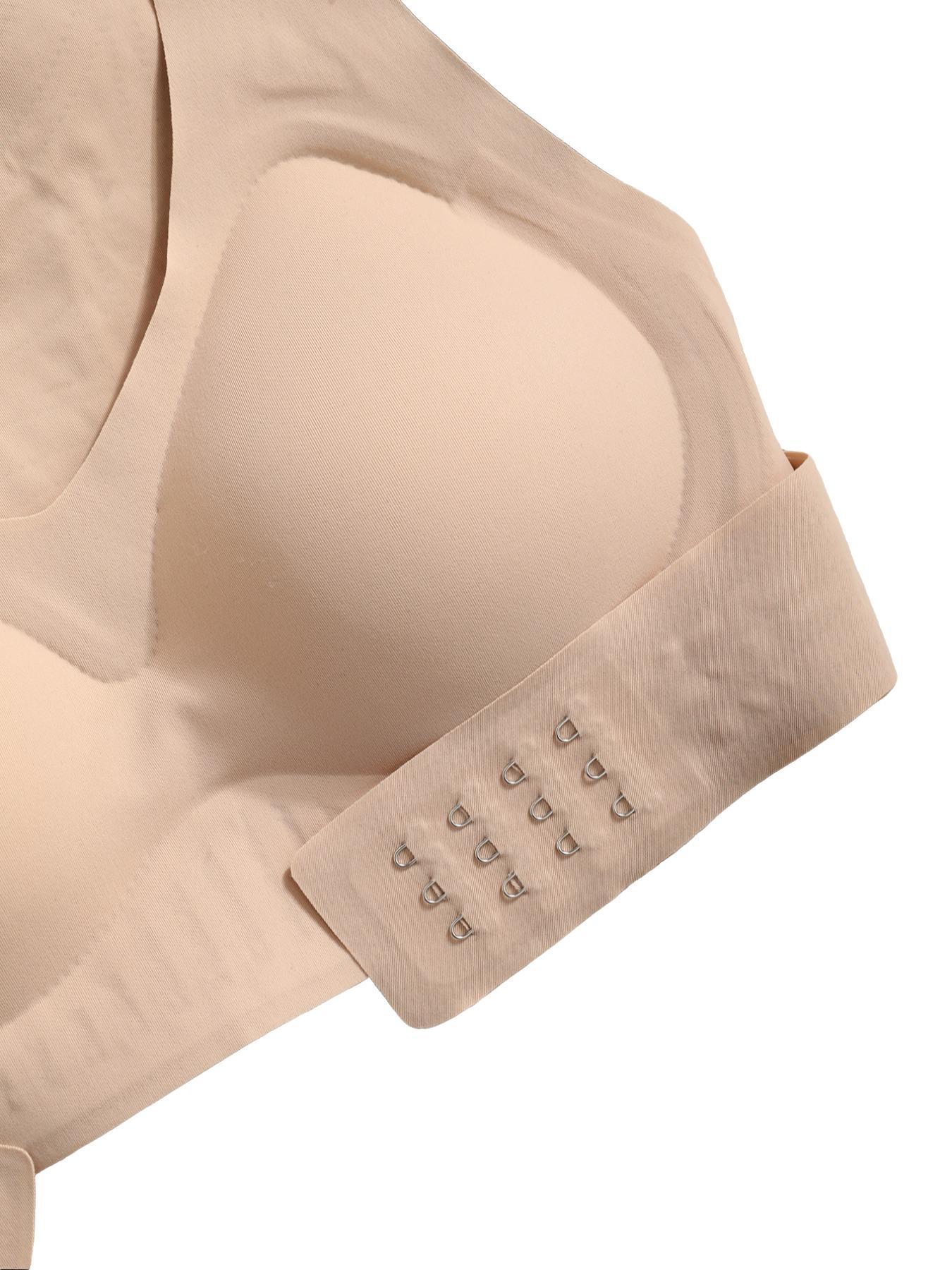 Women's Wireless Posture-Correcting Bra, Adjustable Waist Support, Medium Support, Full Coverage, Casual Plain Design, All Seasons Wear