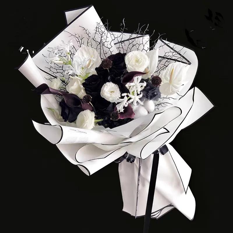 Waterproof Floral Packaging Paper with Border, 10pcs Pure Color Semi ...