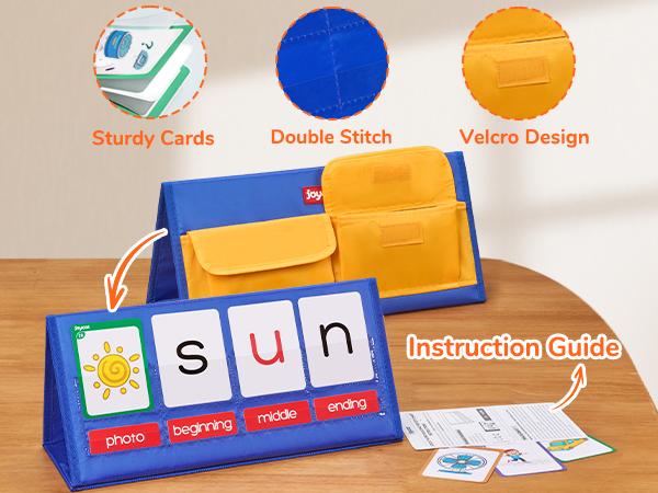 Word Building Desktop Pocket Chart Tent Flash Cards Kit, CVC Words Phonics Games Blending Board for Spelling, Language Learning, Educational Material Word Building Desktop Pocket Chart Tent Flash Cards Kit, CVC Words Phonics Games Blending Board for Spelling, Language Learning, Educational Material