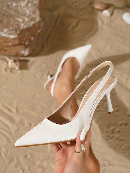 Women's New Fashion Elegant Pointed Toe Stiletto High Heels, Elegant Party Shoes, Patent Leather Slip on Shoes for Wedding Dresses & All Seasons Wear