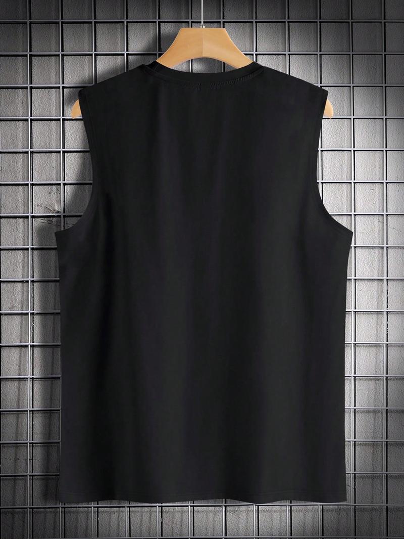 Men's Regular Fit Palm Tree Print Tank Top, Casual Comfy Sleeveless Top for Summer, Fashion Men's Clothes for Beach Vacation, Menswear, Sleeveless Tank Tops