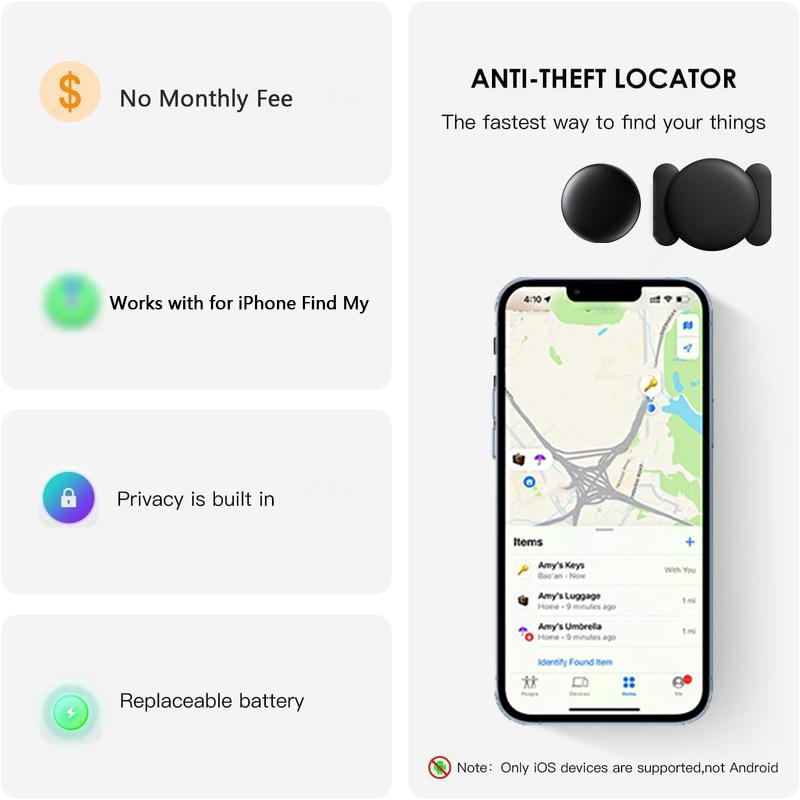 4-Pack GPS Car Tracker with Strong Magnetic Locator, Anti-Loss Positioning Device, Compatible with Apple Find My APP for Easy Vehicle Tracking