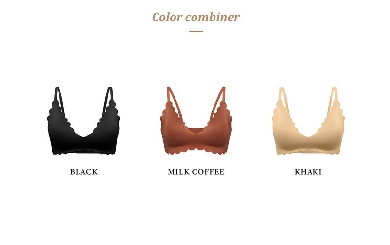 3-Pack Scalloped Edge Bralette Women's Wireless Bra Soft Comfortable Spaghetti Straps Adjustable Casual Everyday Feminine Basic Bralette Seamless Garments Elegant Underwear Minimalist