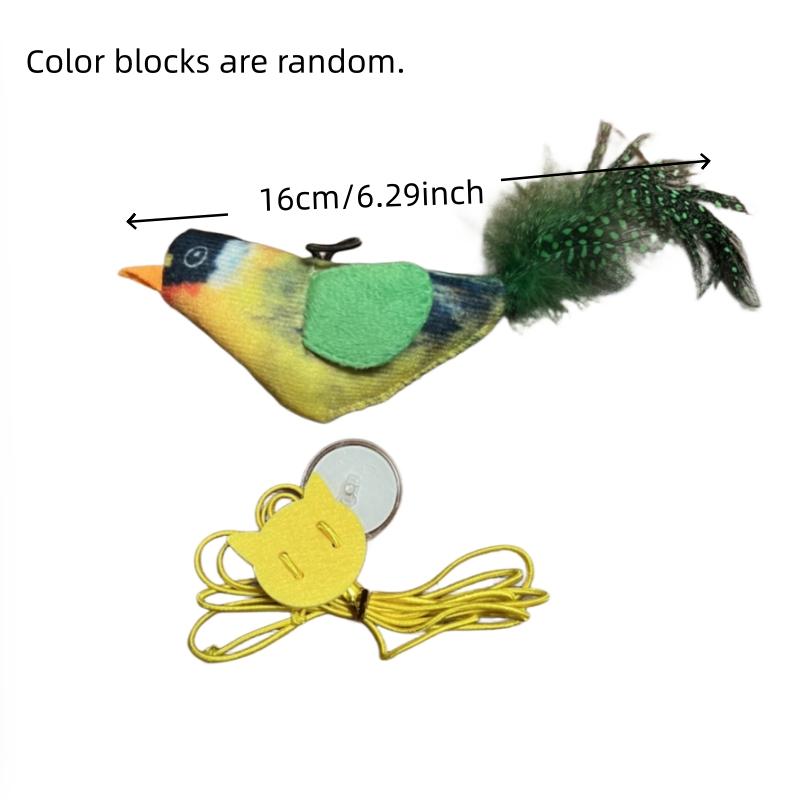 Interactive Cat Toy Bird Simulation, Wireless Rechargeable Physical Sound, Self-Entertainment & Exercise, Hanging Play Teaser Stick