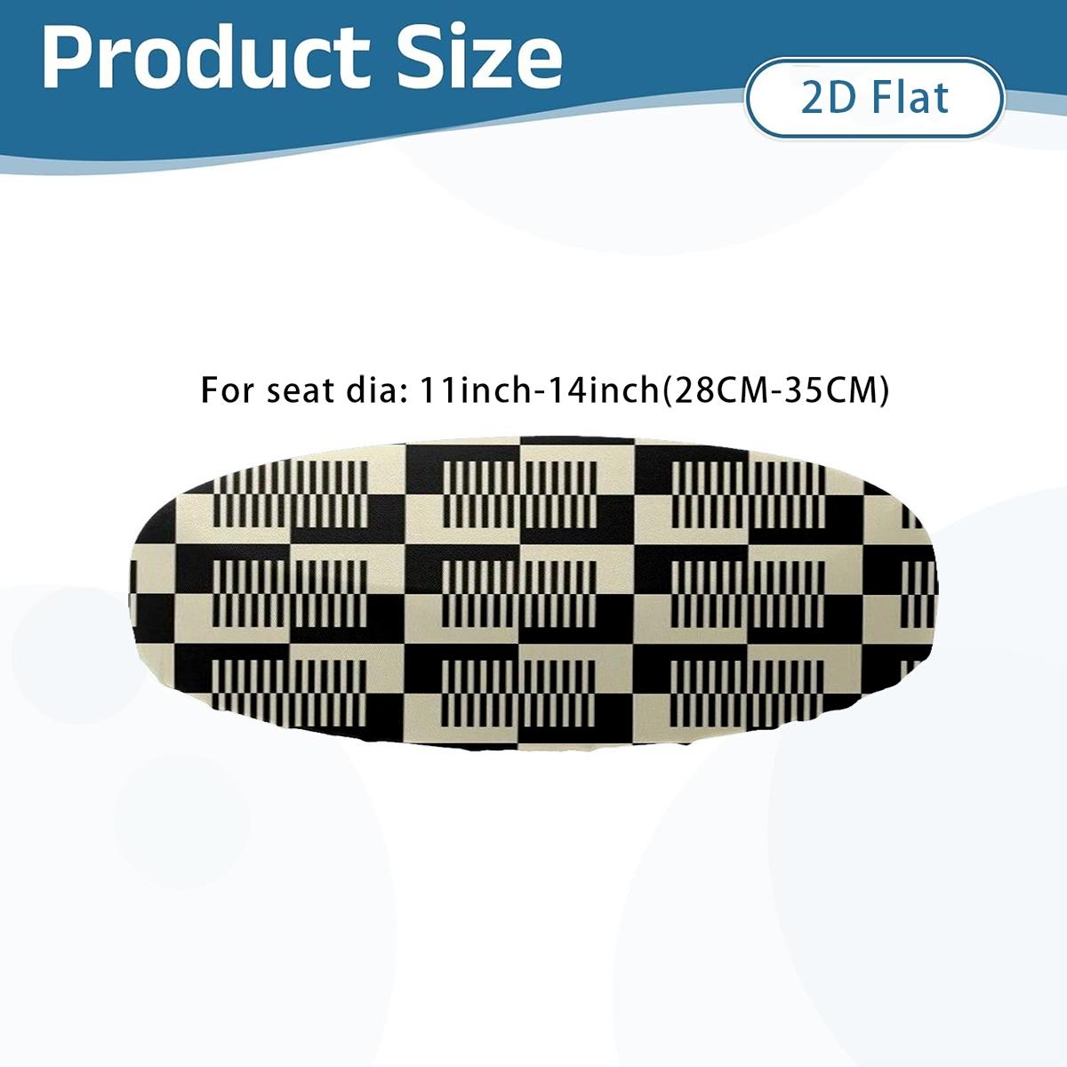 2/4/6/8PCS black and white geometric digital printing pattern universal elastic round stool cover for all seasons, elastic, suitable for bar chair covers, outdoor chairs, small round cushion covers, restaurants, cafes, etc