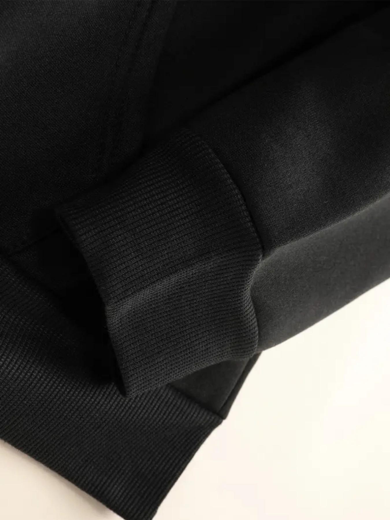 Men's Fashion Fleece Hoodie, Russell Pattern Pullover, Dual-Sided Print, Casual & Formal, Fall Winter Outerwear, Street Style