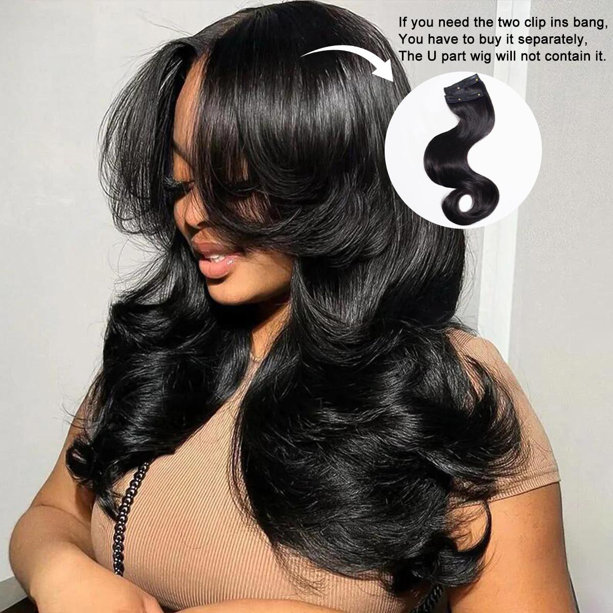 Mscoco Layered Body Wave U Part Human Hair Wig Affordable yaki Straight & Straight & Highlight U Part Human Hair Wigs Highlight 1B 22 And 1B 2 30 U Part Wig
