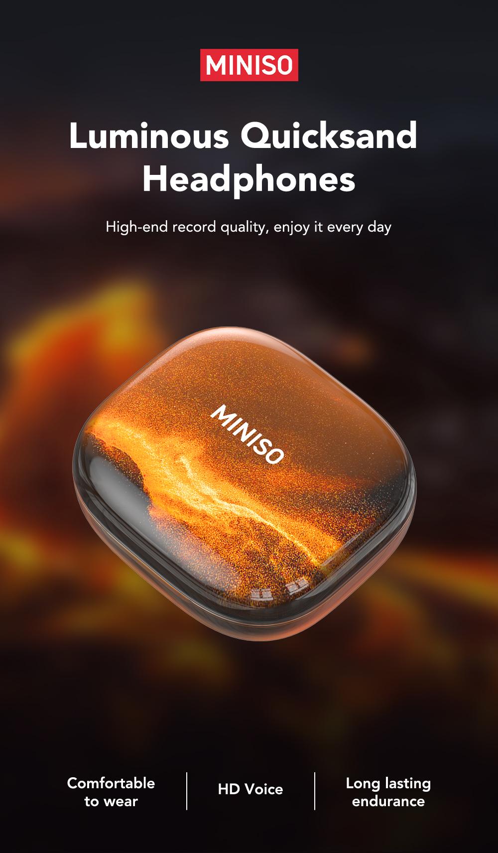 MINISO MS185 OWS Open Ear Wireless Bluetooth Earbuds Quicksand Luminous Headphones HIFI Sound Quality Sports Headphones IPX5 Waterproof With microphone