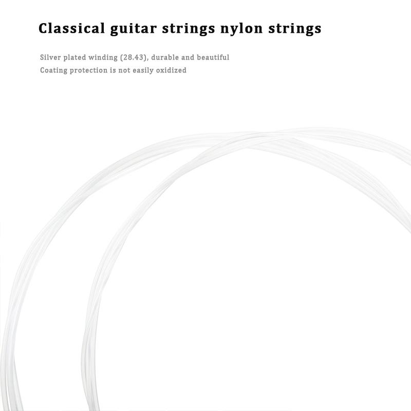 Irin Classical Guitar String Set Nylon Silver Coated Wound Strings 1-6 for Classical Guitar Accessories Durable and High-Quality