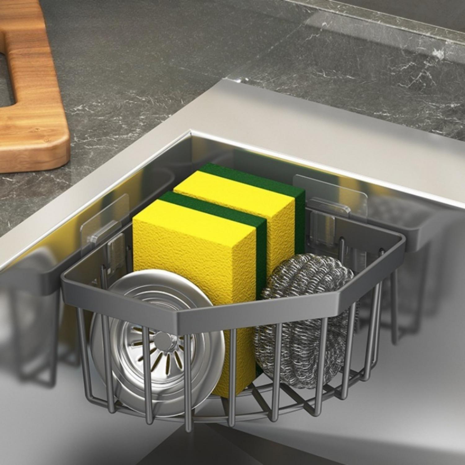 Kitchen Sink Drain Rack, 1 Count Hanging Faucet Drain Rack, Durable Cleaning Supplies Storage Rack, Dish Drying Organiser for Home Kitchen Dining Room