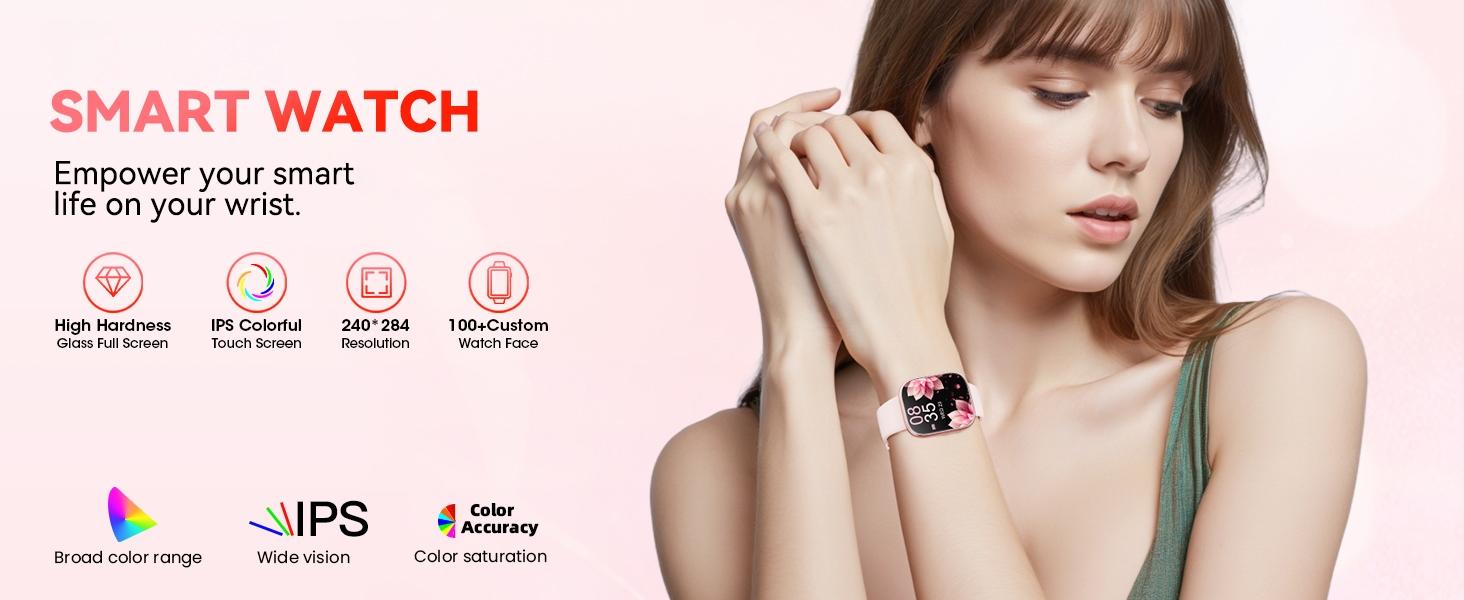 2026 Women's Smartwatch, Waterproof Smart Watch, Gift Set 1.83-inch Touchscreen Display Answer/Make Calls 100+ Sports Modes Message Alerts DIY Customizable Watch Faces Wearable Device Compatible with iPhone/Android Systems Gift for Girlfriend