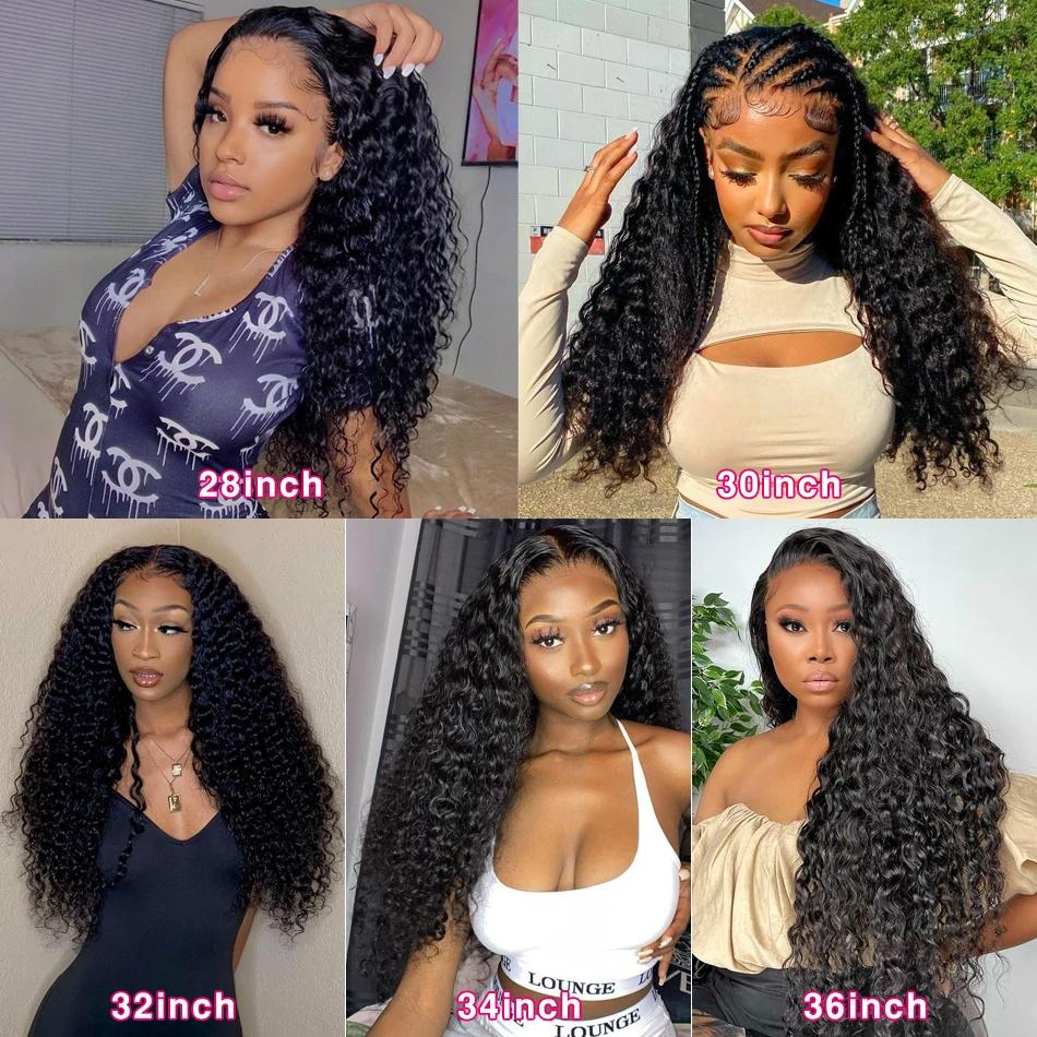 Bling Hair Deep Wave Lace Front Wigs Real Hair 13x4 Transparent Lace Frontal Wig Pre Plucked with Baby Hair 180% Density Natural Color Bling Hair Deep Wave Lace Front Wigs Real Hair 13x4 Transparent Lace Frontal Wig Pre Plucked with Baby Hair 180% Density Natural Color