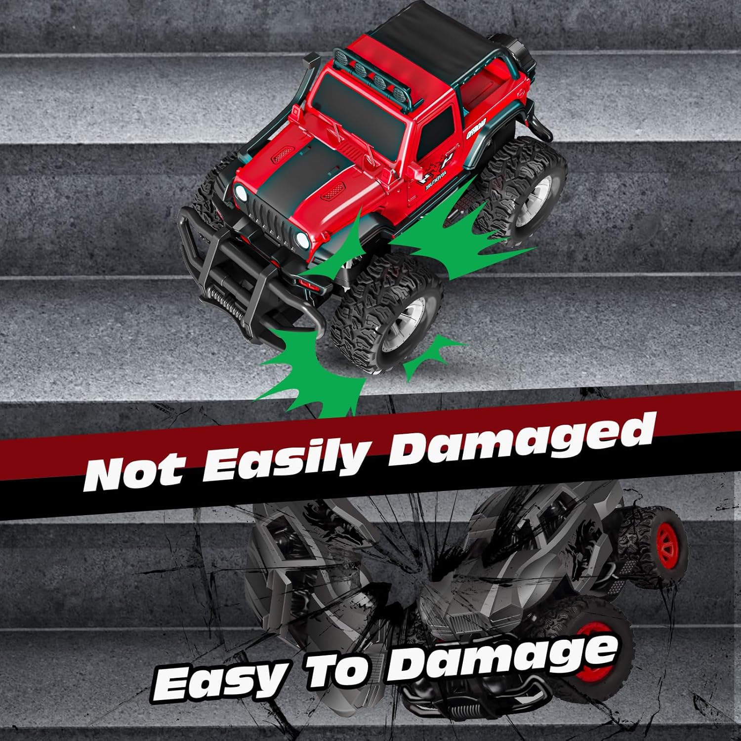 Remote Control Off-Road Jeep Toy, RC Off-Road Vehicle with Realistic Design, Birthday Christmas Gift for Boys Girls and RC Enthusiasts