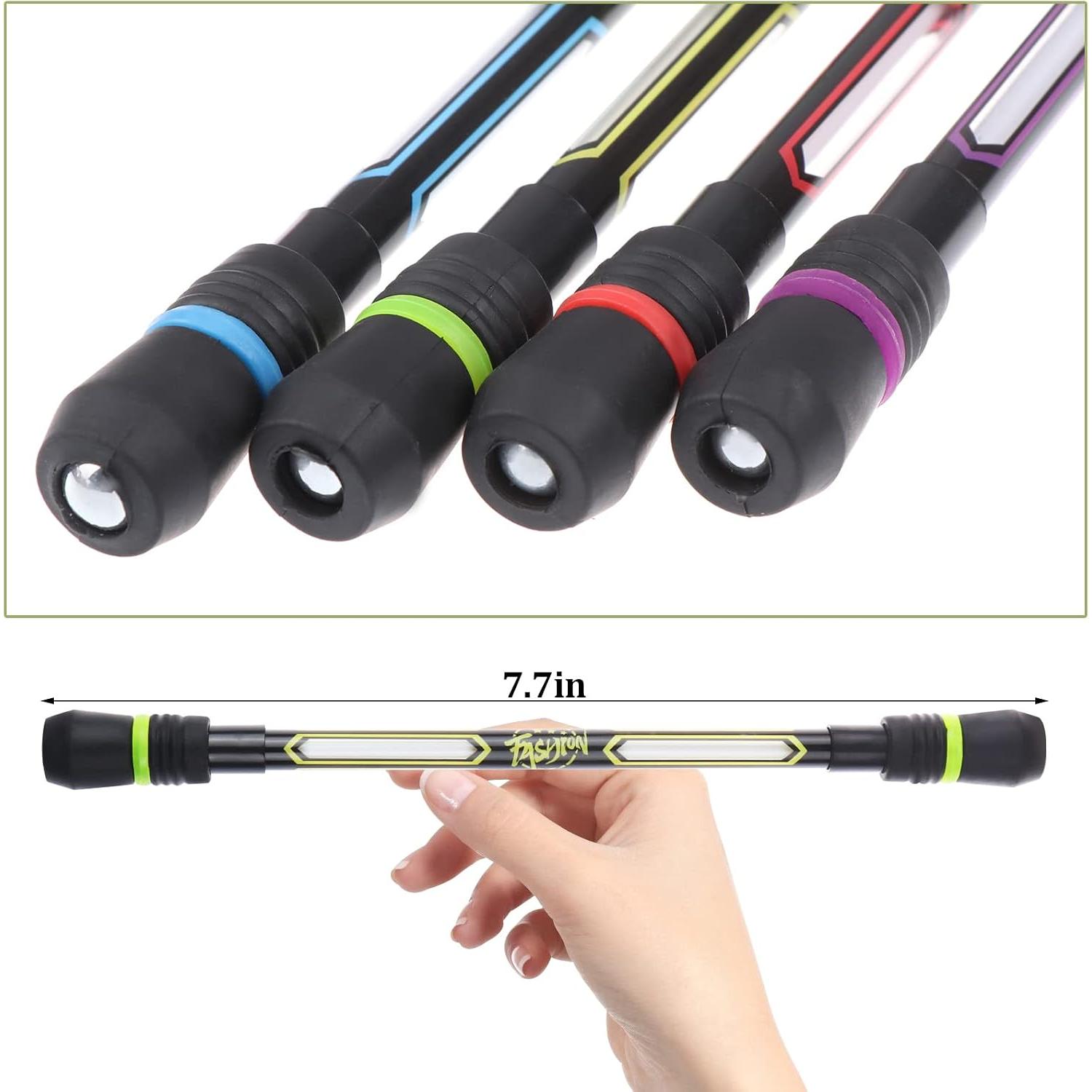 12 count Pen Spinning Pens Writable Rolling Finger Pen Spinning Rotating Pens Non-Slip Coated Spinnings Pen Mod with Weighted for Gaming Office Supplies