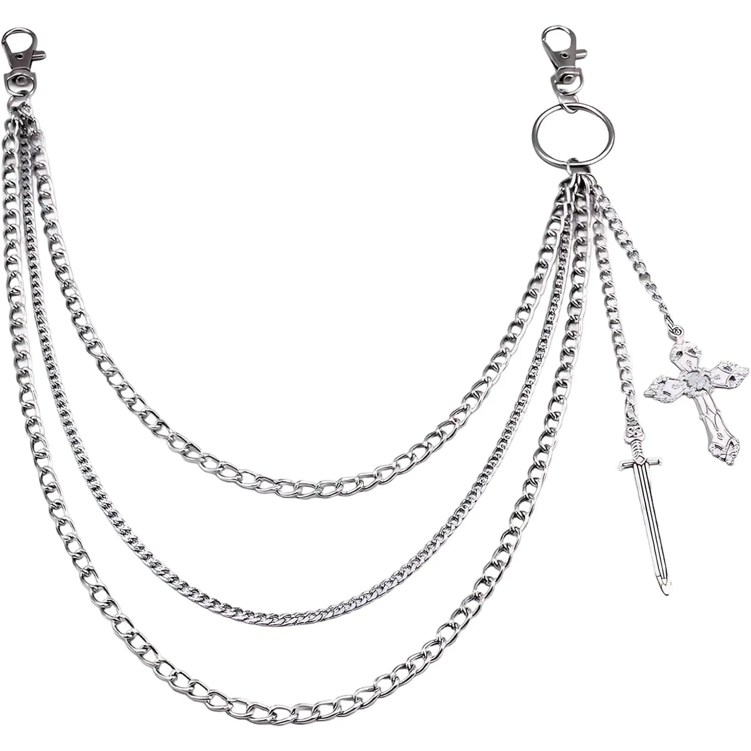 Wallet Chain Jean Chains for Men Women,   Pants Chain Jean Accessory, Metal Pocket  for Denim, Punk Style, 1 count
