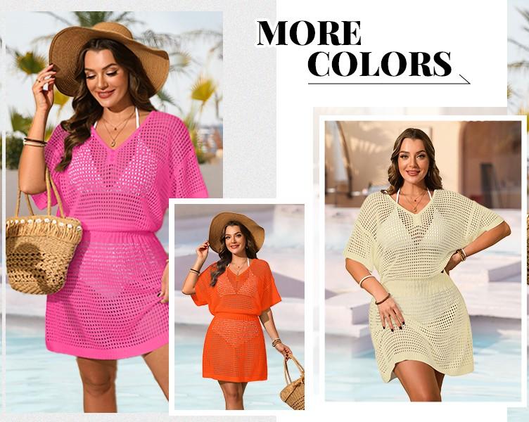 Aqua Eve Plus Size Swimsuit Cover Up - Crochet Bathing Suit Coverups Short Sleeve Beach Dress Swimwear Aqua Eve Plus Size Swimsuit Cover Up - Crochet Bathing Suit Coverups Short Sleeve Beach Dress Swimwear