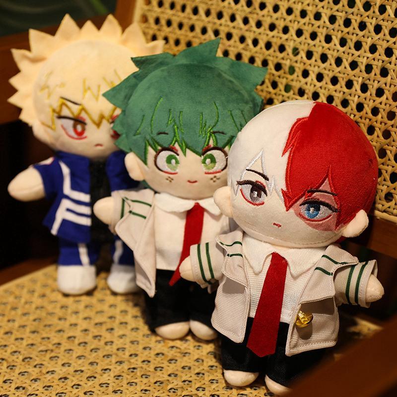 1pc 20cm New My Hero Academia Peluche Toys Stuffed Soft Anime Midoriya Izuku Bakugou Katsuki Todoroki Shoto Dolls Kids Gifts