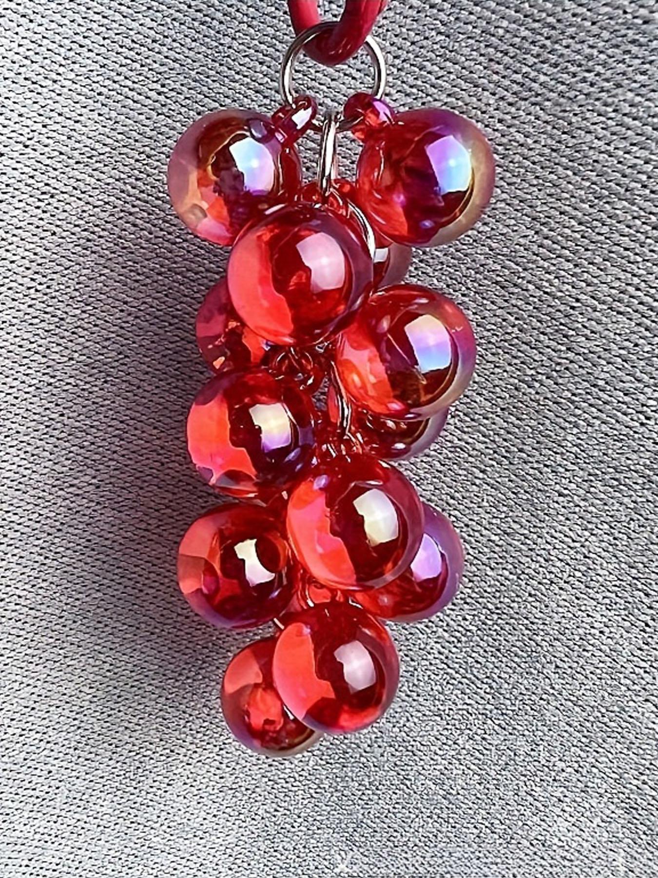 A New 16MM High-Transparency Uv-Coated Colorful Grape Bead Short Mobile Phone Chain, Suitable for Bags And Keychains, Available in Various Colors