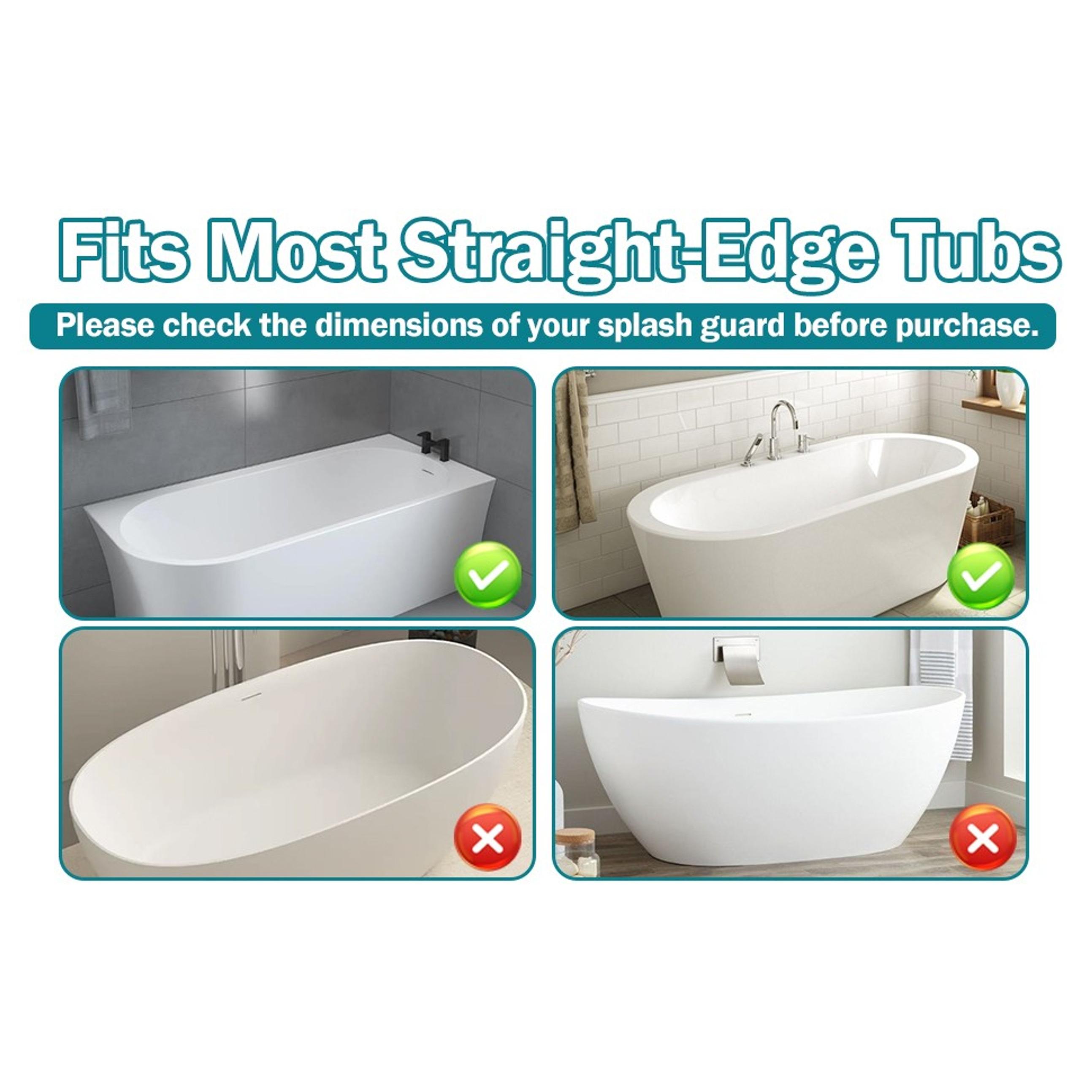 31" Extra Long Flexible Silicone Bathtub Splash Guard, Functional Bath Accessory with Organiser, Toy Tray & Caddy Holder for Kids, Prevents Water Spills & Messy Floors, Grey Tub Edge Guard, Play Shelf