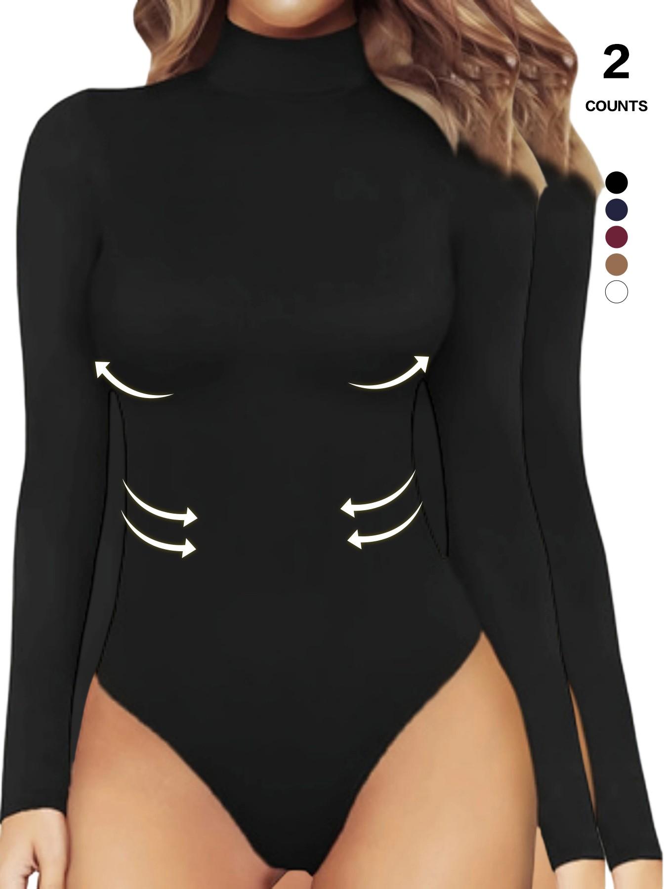 2026 Women's Long Sleeve Turtleneck Bodysuit, Thermal Compression Jumpsuit, Shapewear Base Layer Top, Slim-Fitting, All Seasons