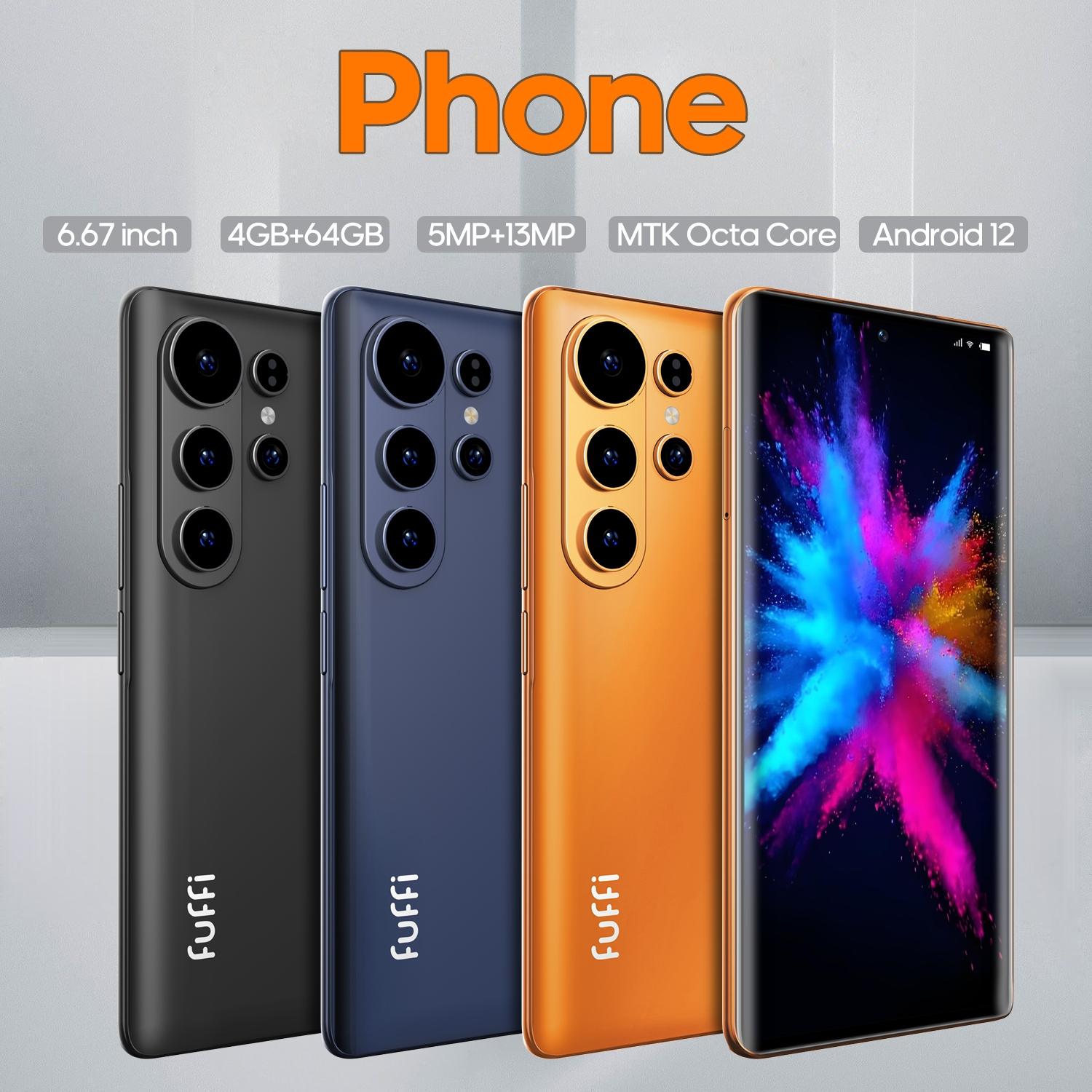 FUFFi 6.67-inch curved screen, 4G network smartphone, 4GB RAM+64GB ROM, 5MP+13MP high-definition camera, eight core processor, Android 12.0 stylish phone, 5000mAh battery, dual card dual standby, GPS