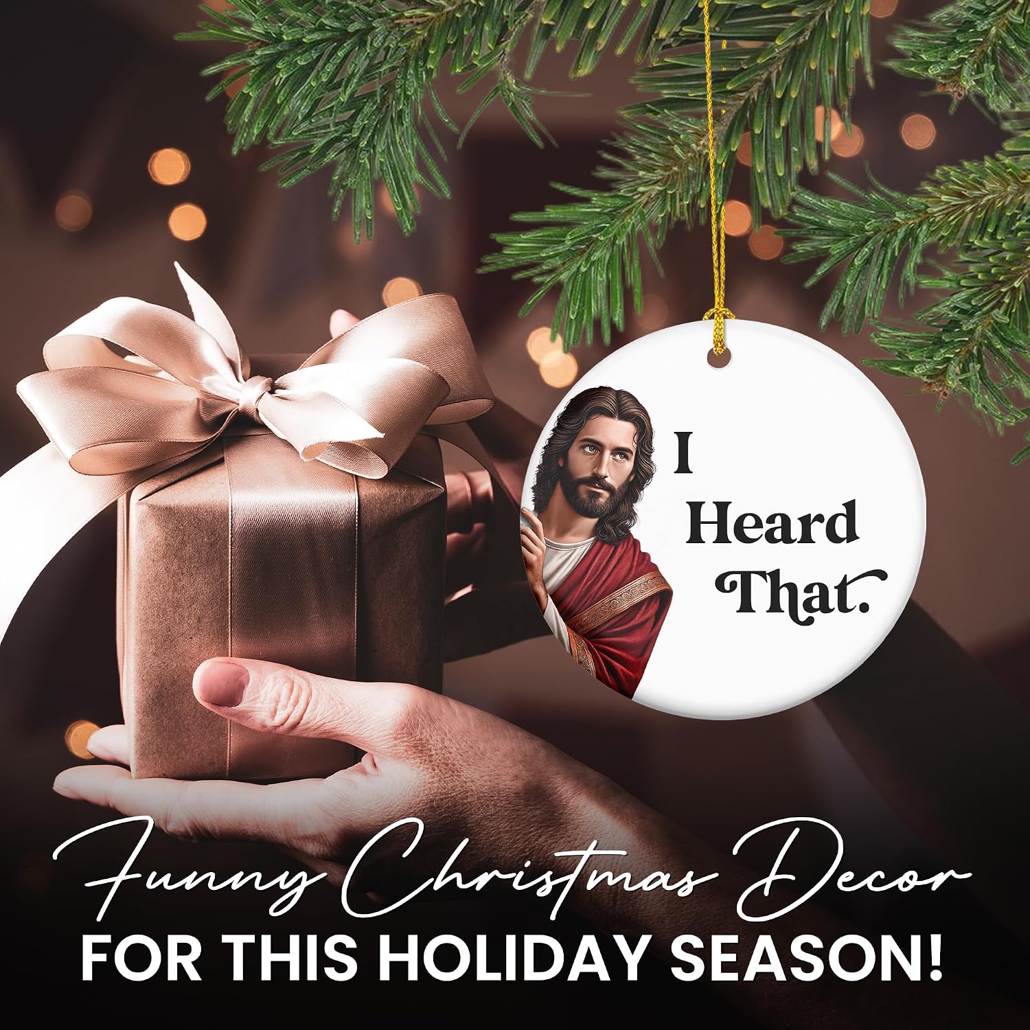 I Heard that Funny Gifts - Funny Christmas Ornaments 2026 | Christmas Tree Decorations - White Elephant Gifts for Adult, Ceramic Ornament Ideas, Stocking Stuffers  for Men Women