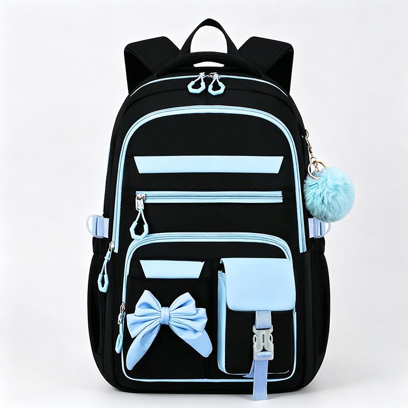 A Casual Backpack for Teens Adorned with a Bow, Ideal for Outdoor Adventures And Travel, Made to Fit a 15.6-Inch Laptop, Equipped with Adjustable Shoulder Straps And Smooth Zippers, Perfect for Everyday Outings And School Use., for Teenager