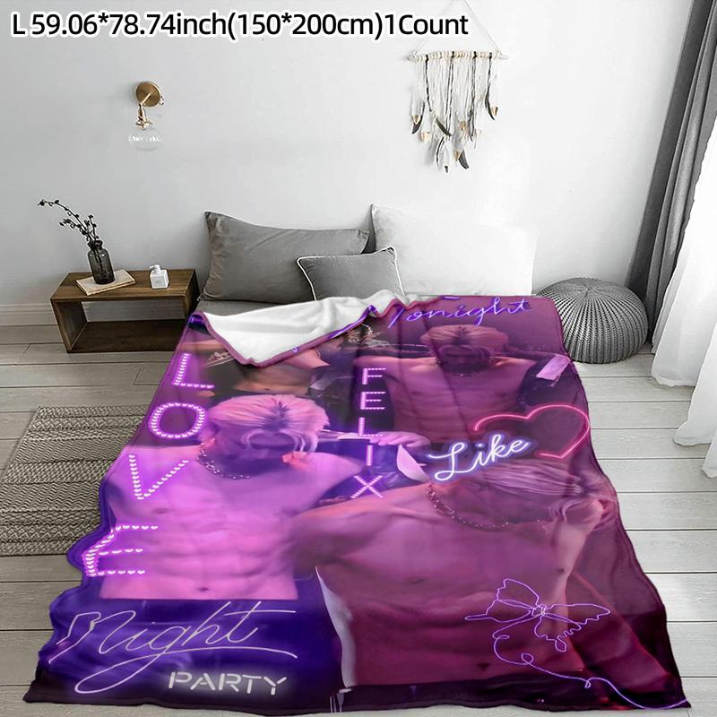 Neon Idol Felix Flannel Blanket, Soft Skin-Friendly Warmth, Perfect Gift for Fans, Home & Dorm Decor, Trendy Design