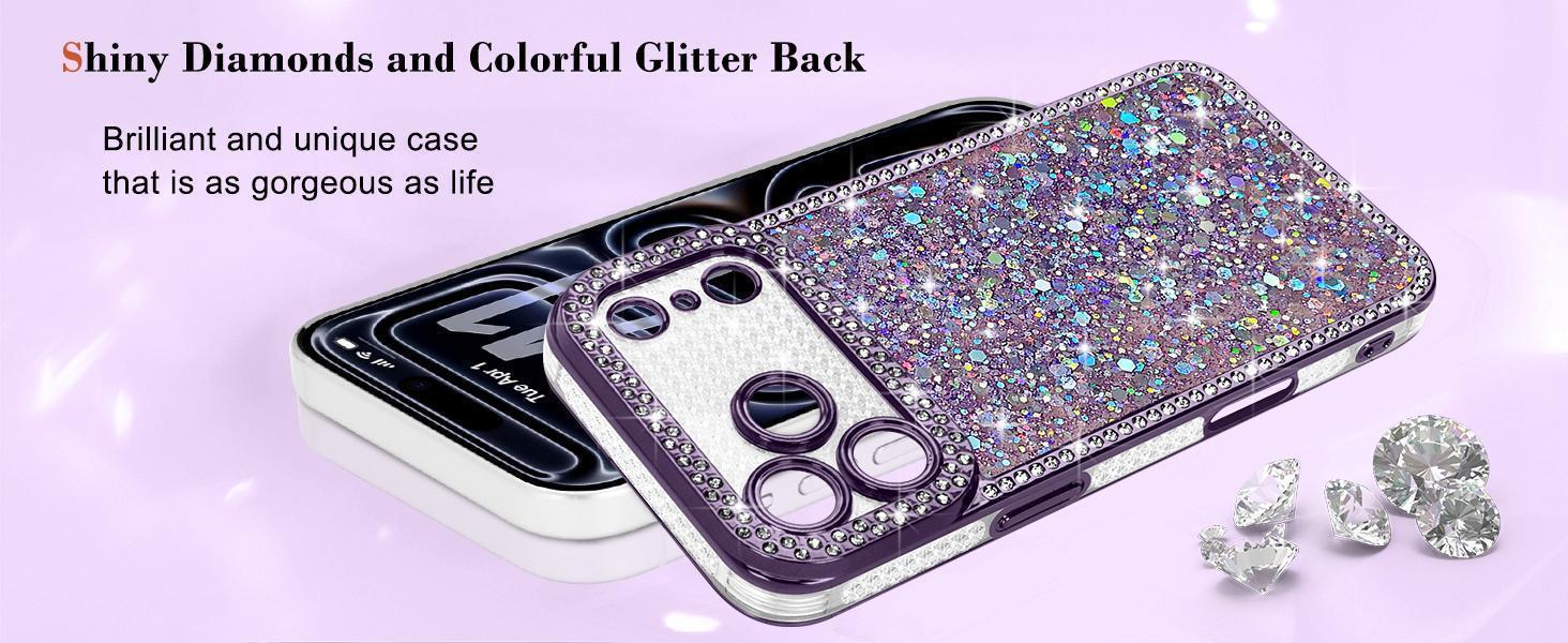Lafunda for iPhone 17 Pro Max Case Glitter, Luxury Shiny Bling Sparkly Bumper Cover with Crystal Diamonds for Women Girls Soft Slim Shockproof Protective Phone Case for iPhone 17 Pro Max 6.9", Gold