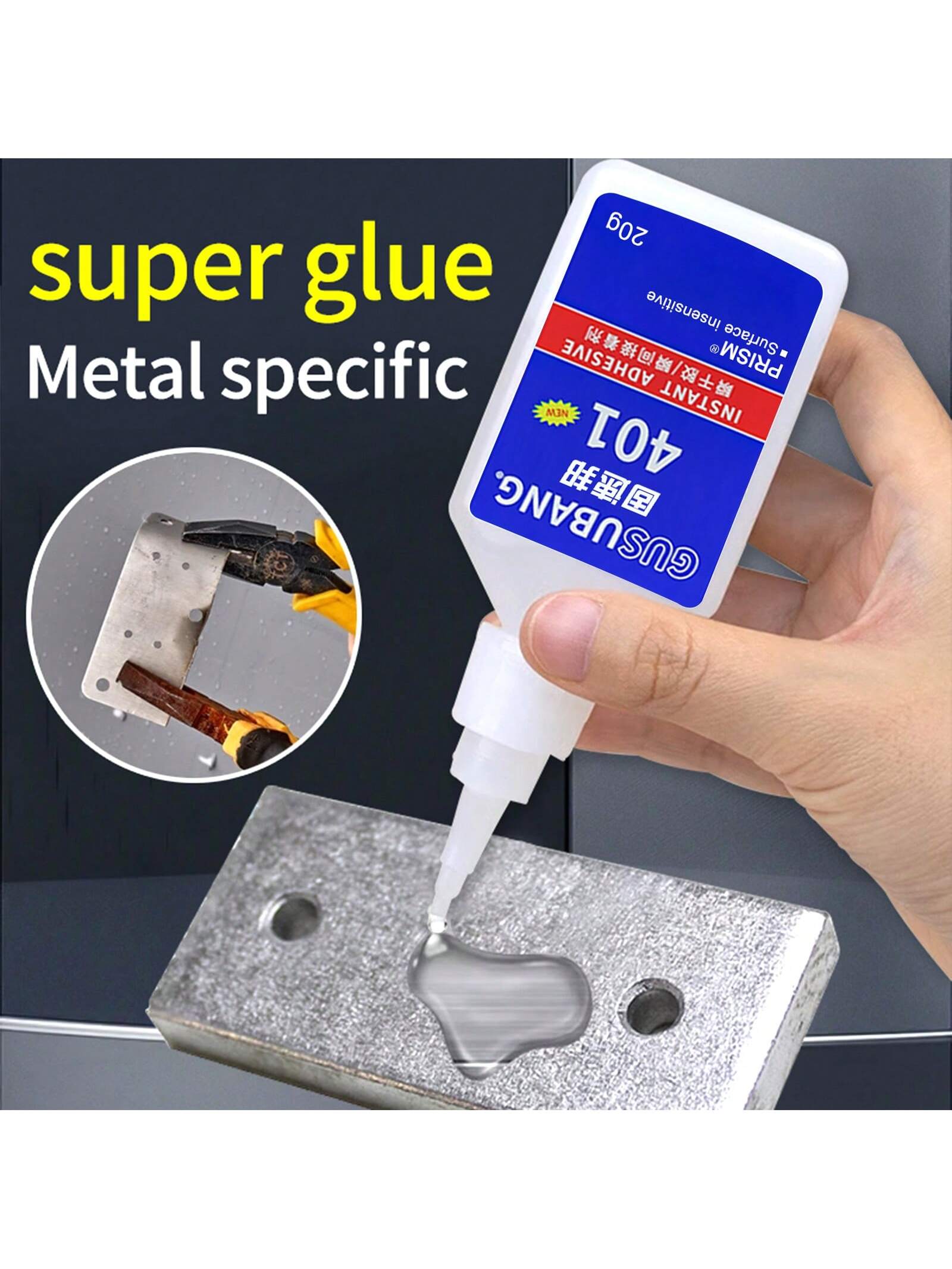 Strong Instant Glue 401, 403 Metal Plastic Ceramic Rubber Wood Acrylic Pool Accessories Jewelry Shoe Repair, Fast Dry Adhesive