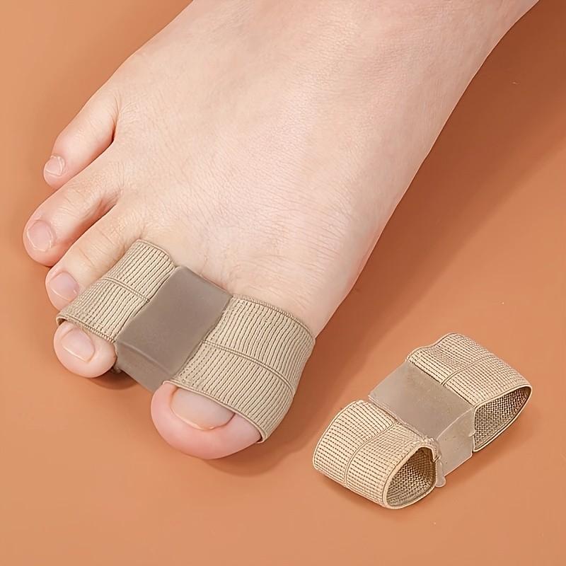 2pcs Double Hole Fabric Bunion Corrector, Toe Separation Pads, Foot Care Insoles, Comfortable and Adjustable Design, Perfect for Daily Wear