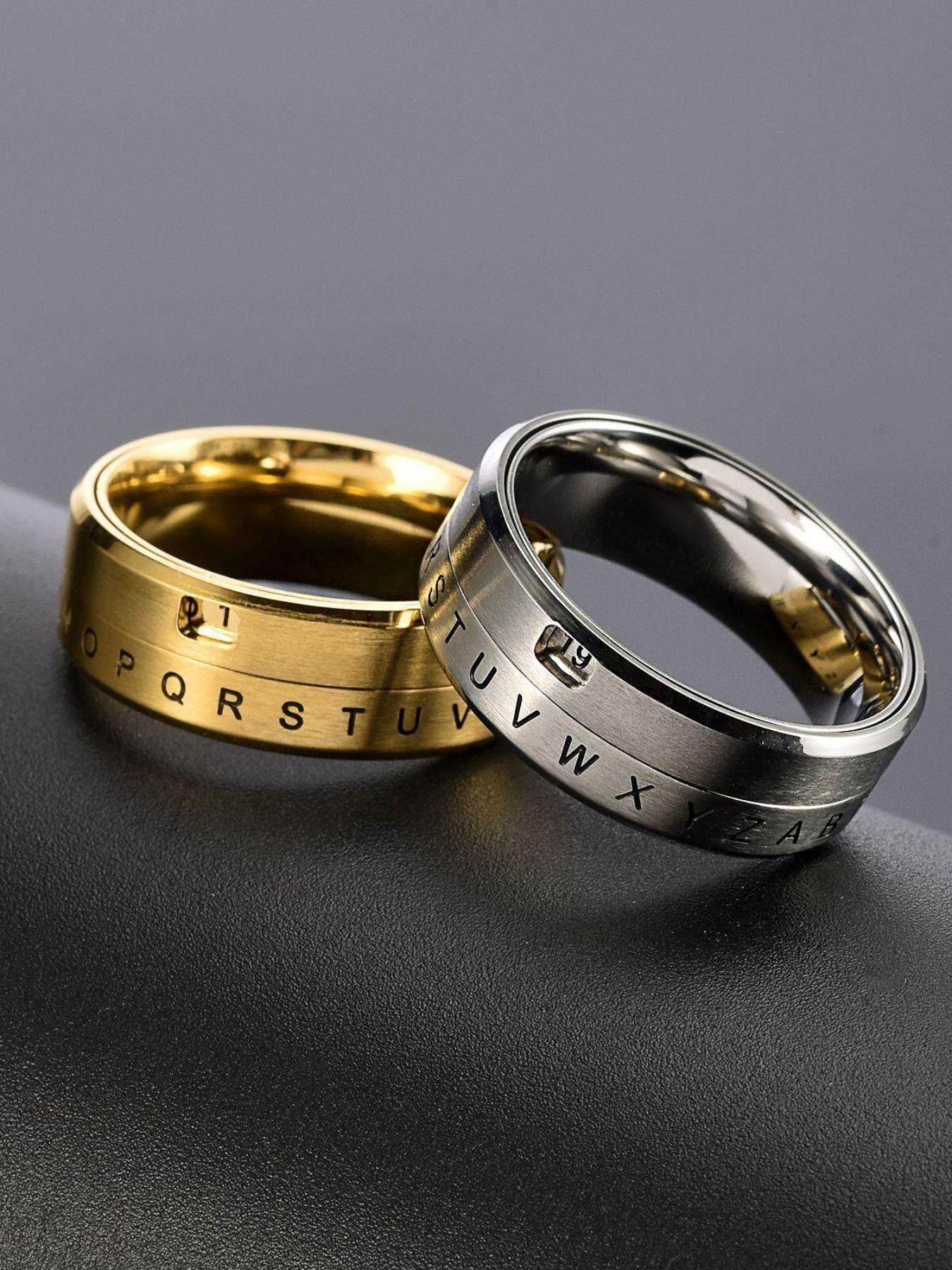 Project Mc2 Secret Decoder Ring Series, Letter Number Rotating Encoder Design, Creative Unisex Ring for Men and Women