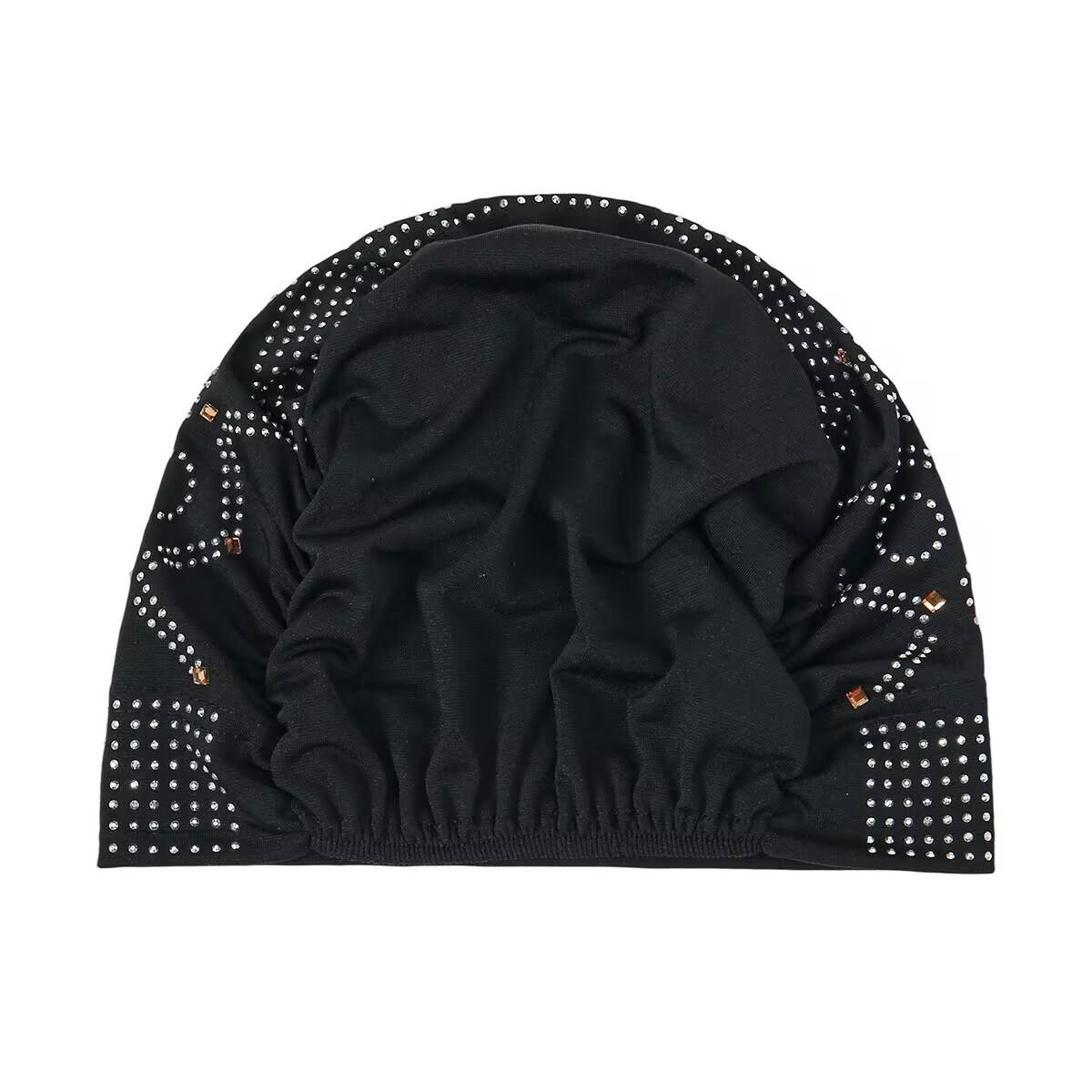 Women's Fashionable Encrusted Headscarf Hat, Retro Style Chemo Cap, Comfortable & Stylish Hair Accessory for Women