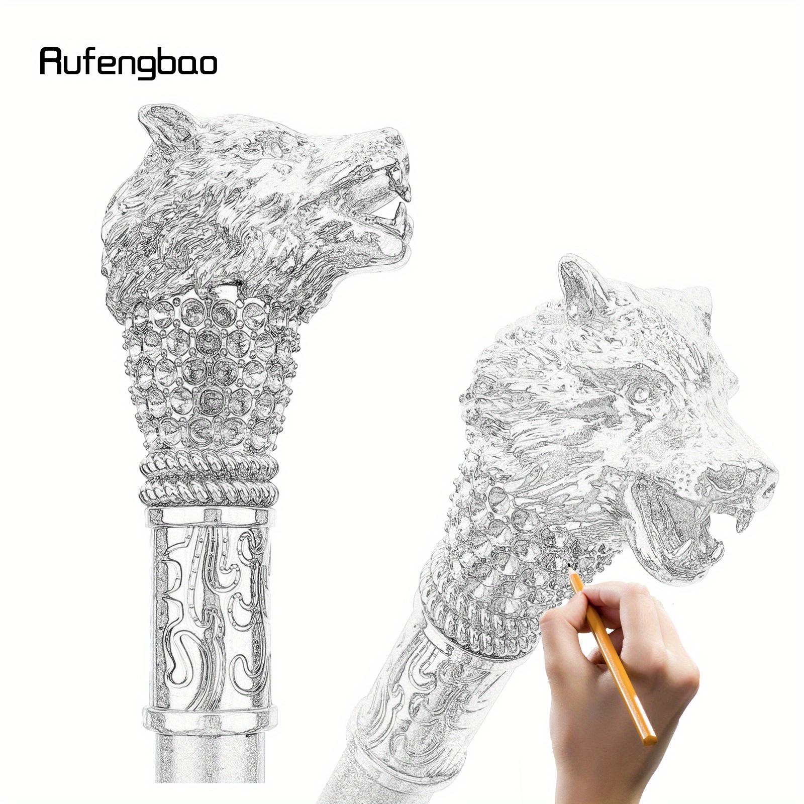 Silver Wolf Fashion Stick Decorative Stick Cospaly Vintage Party Fashionable Cane Crosier 91cm