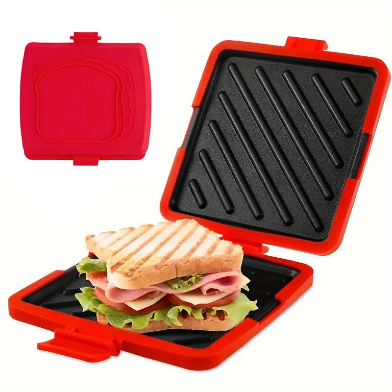 Sandwich Maker with Butter Knife, Microwave Bread Toaster, Quick and Time-Saving Panini Machine, Dishwasher Safe and Microwave Safe