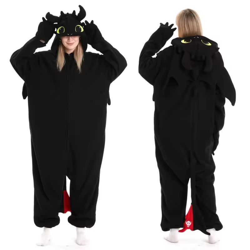 Adult Toothless Dragon Onesie Jumpsuit - Unisex How to Train Your Dragon Cosplay Party Costume, Animal Nightwear Homewear Pajamas