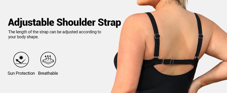 Daci Women Plus Size One Piece Swimsuits Tummy Control Vintage Ruched Bathing Suits Retro Swimwear