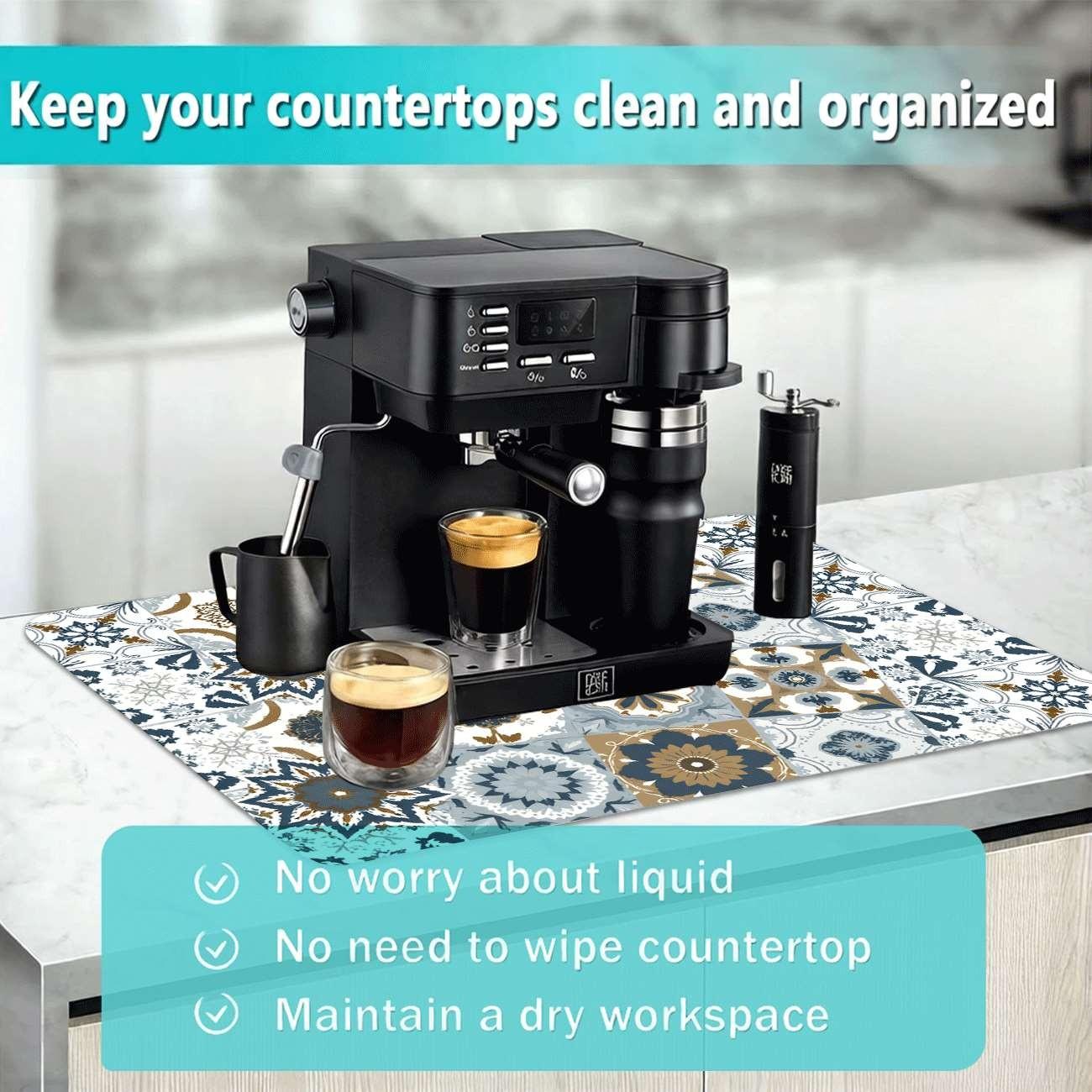 Multi-Functional Table Mat, Vintage Plaid Print Rubber Coaster, Easy Clean, Water Absorbent, Non-Slip, Durable, Ideal for Kitchen and Bedroom