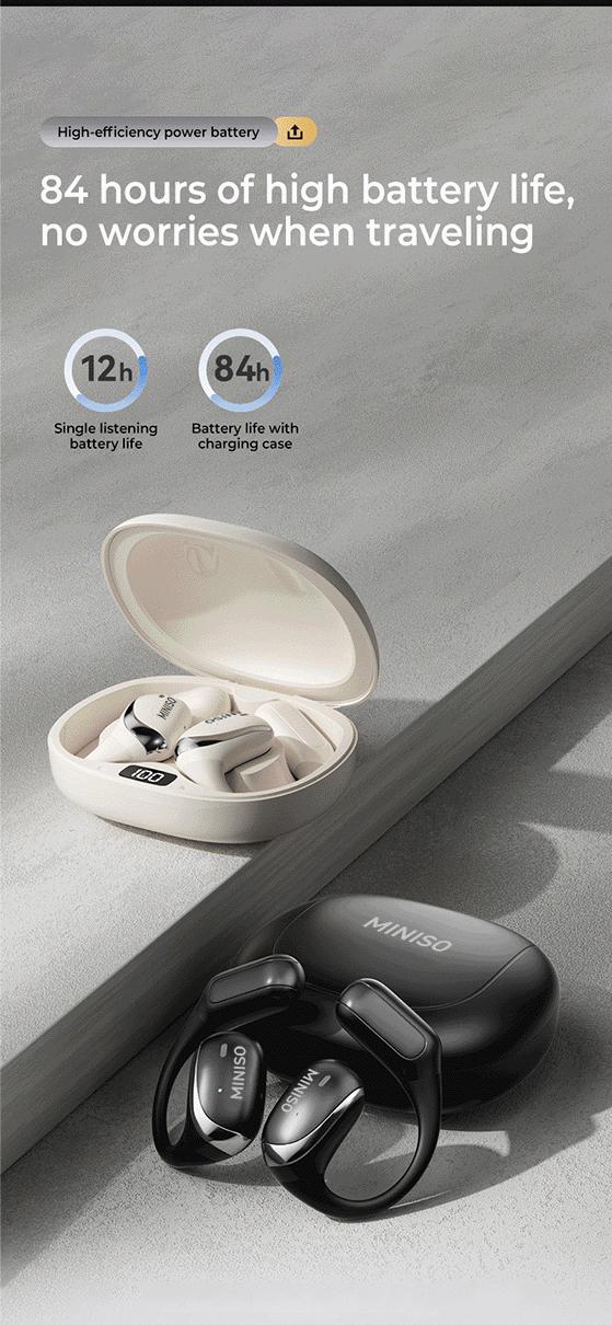 MINISO X62 OWS Wireless Earphones Bluetooth 5.4 ENC Headphones HiFi Sound Long Playtime Earbuds Waterproof Open Ear Headsets Electronic Audio& Video