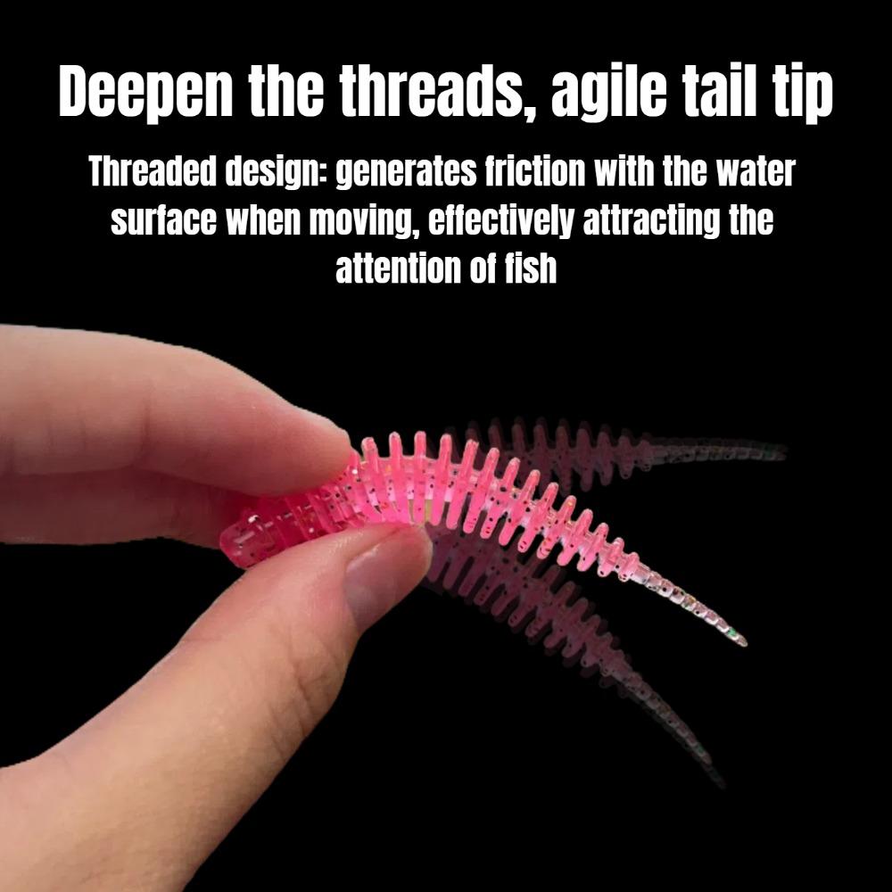 25pcs Mainland Worm Lure Soft Bait Fishing Bait for Carp and Black Bass Artificial Bait 1.81inch/ 2.48inch